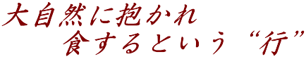 ～大自然に抱かれ　食するという”行”